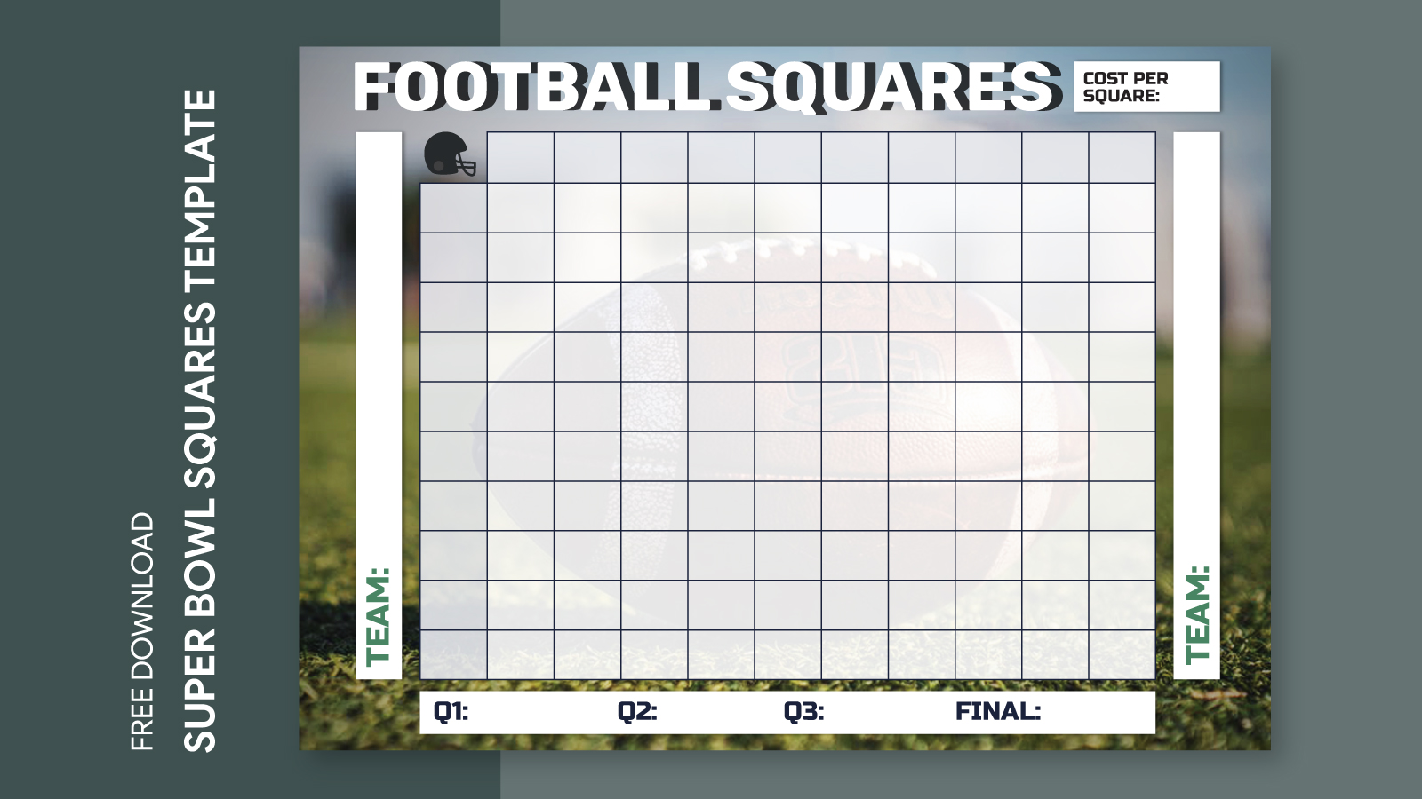 Super Bowl Squares 2024 Free Google Docs Template 