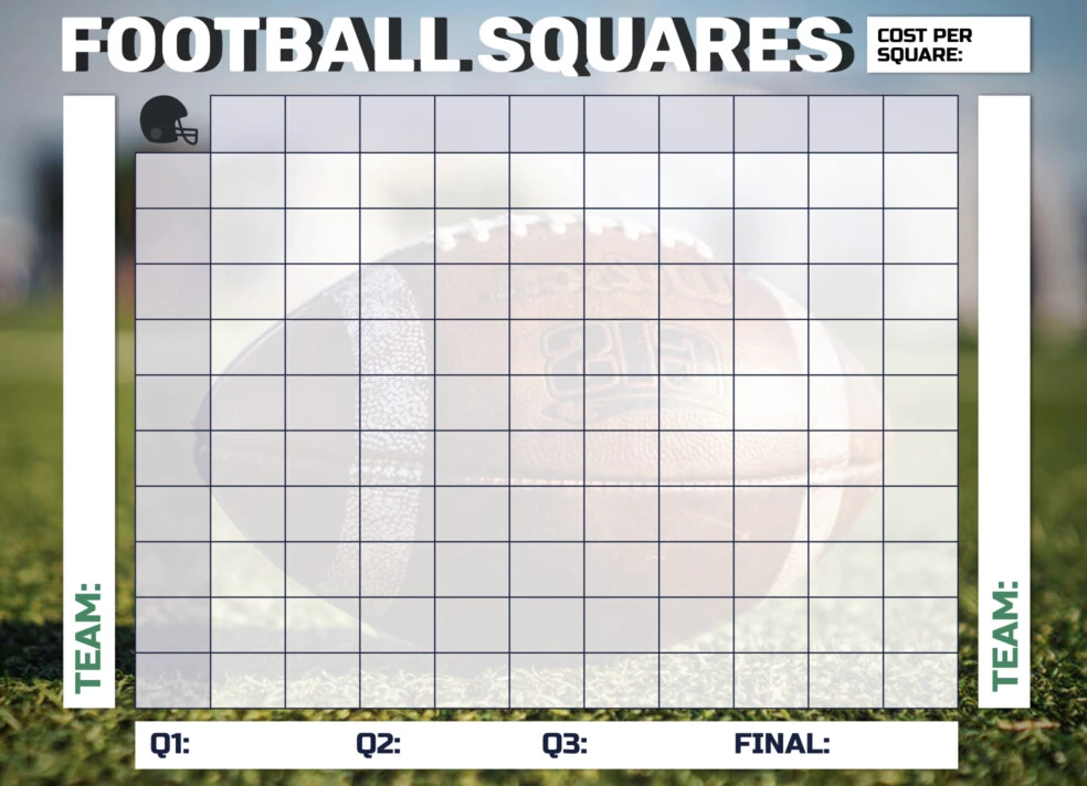 Printable Super Bowl Squares Free Google Docs Template 