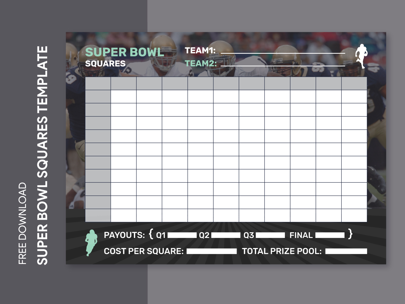 Super Bowl Betting Squares Free Google Docs Template by Free Google Docs  Templates - gdoc.io on Dribbble