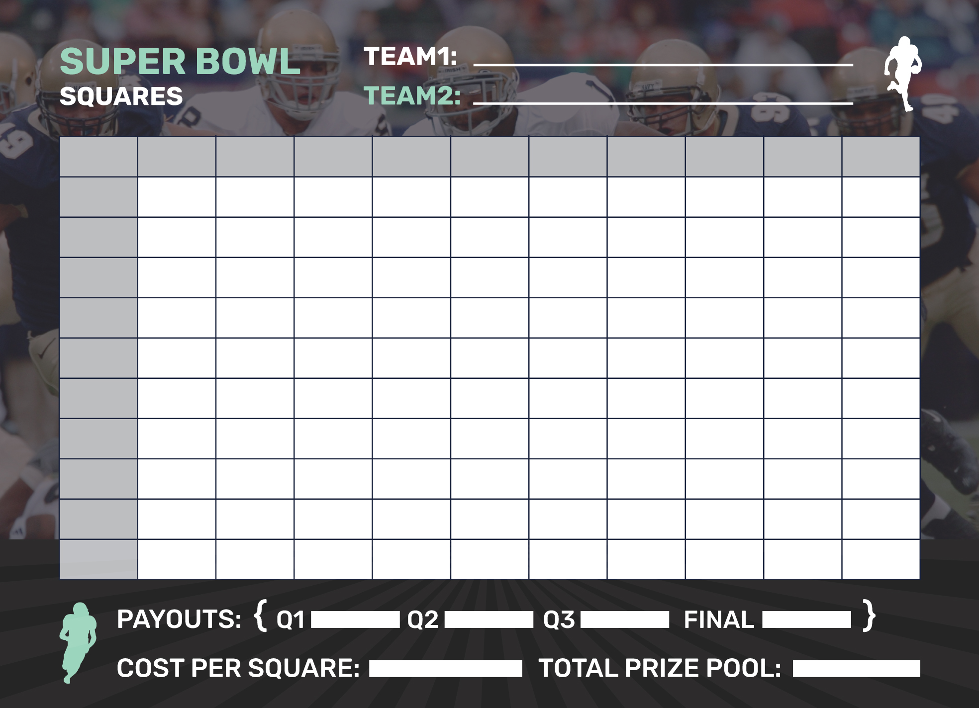 Superbowl 25 Squares