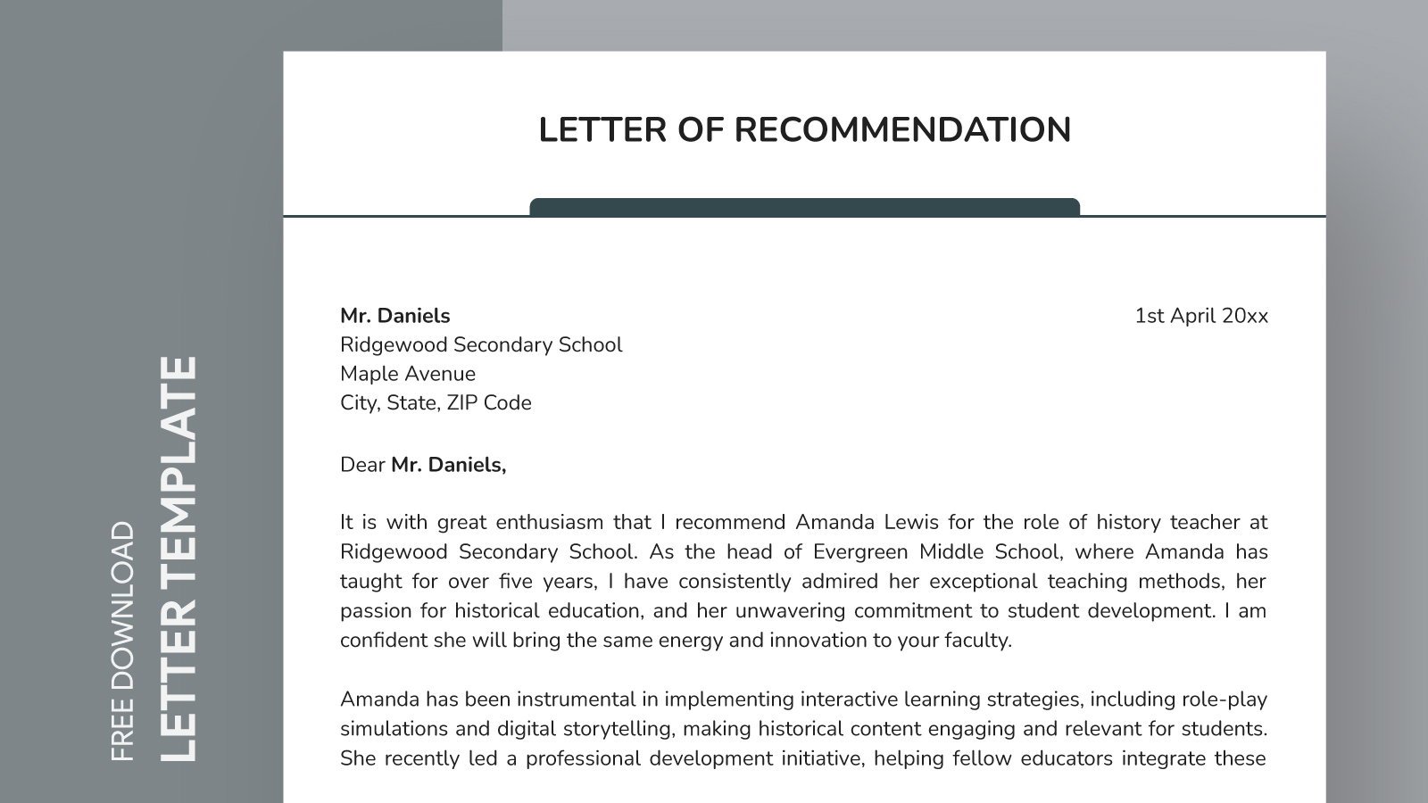 Teacher Recommendation Letter Free Google Docs Template gdoc io Teacher Recommendation Letter Free Google Docs Template gdoc io