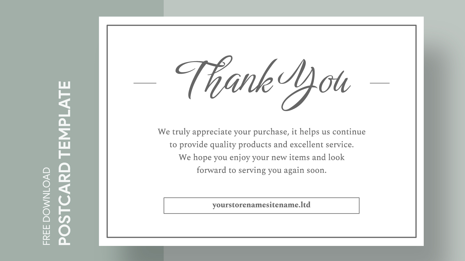 thank you postcard free google docs template - gdoc.io