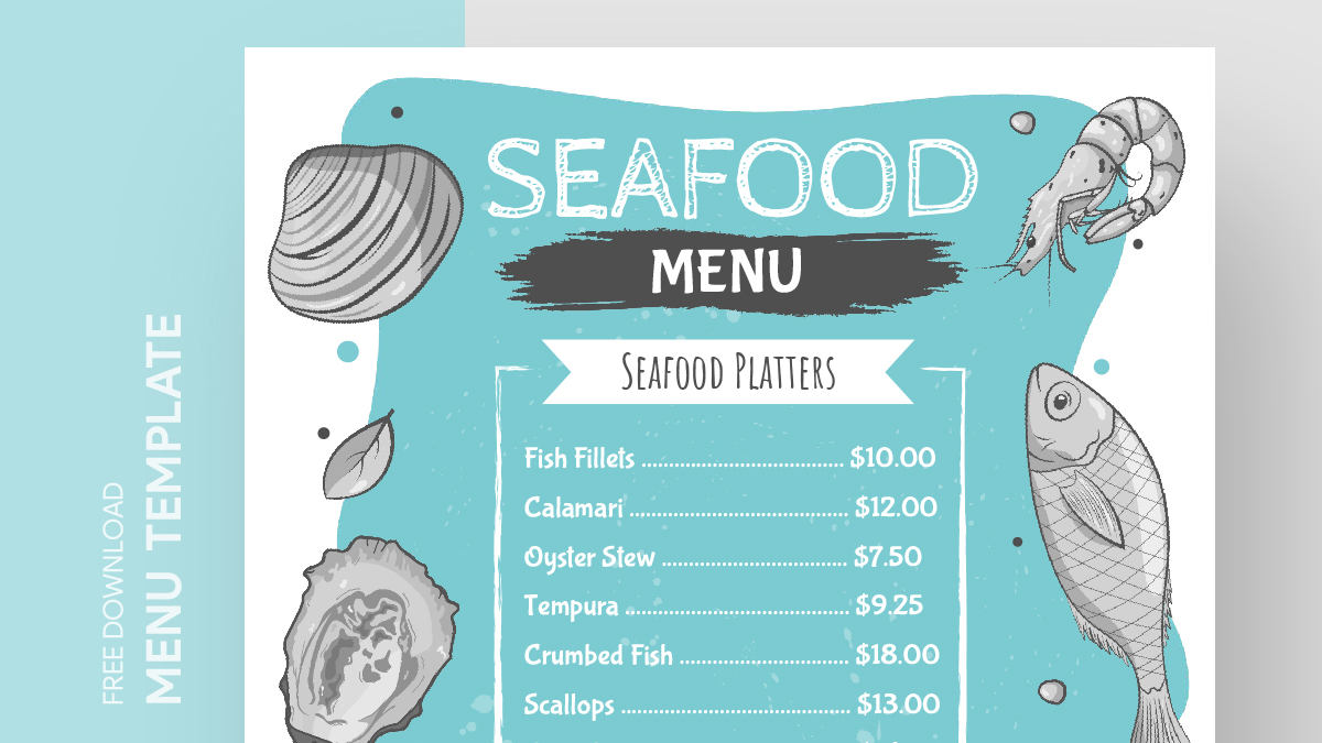 Seafood Restaurant Menu Free Google Docs Template - gdoc.io