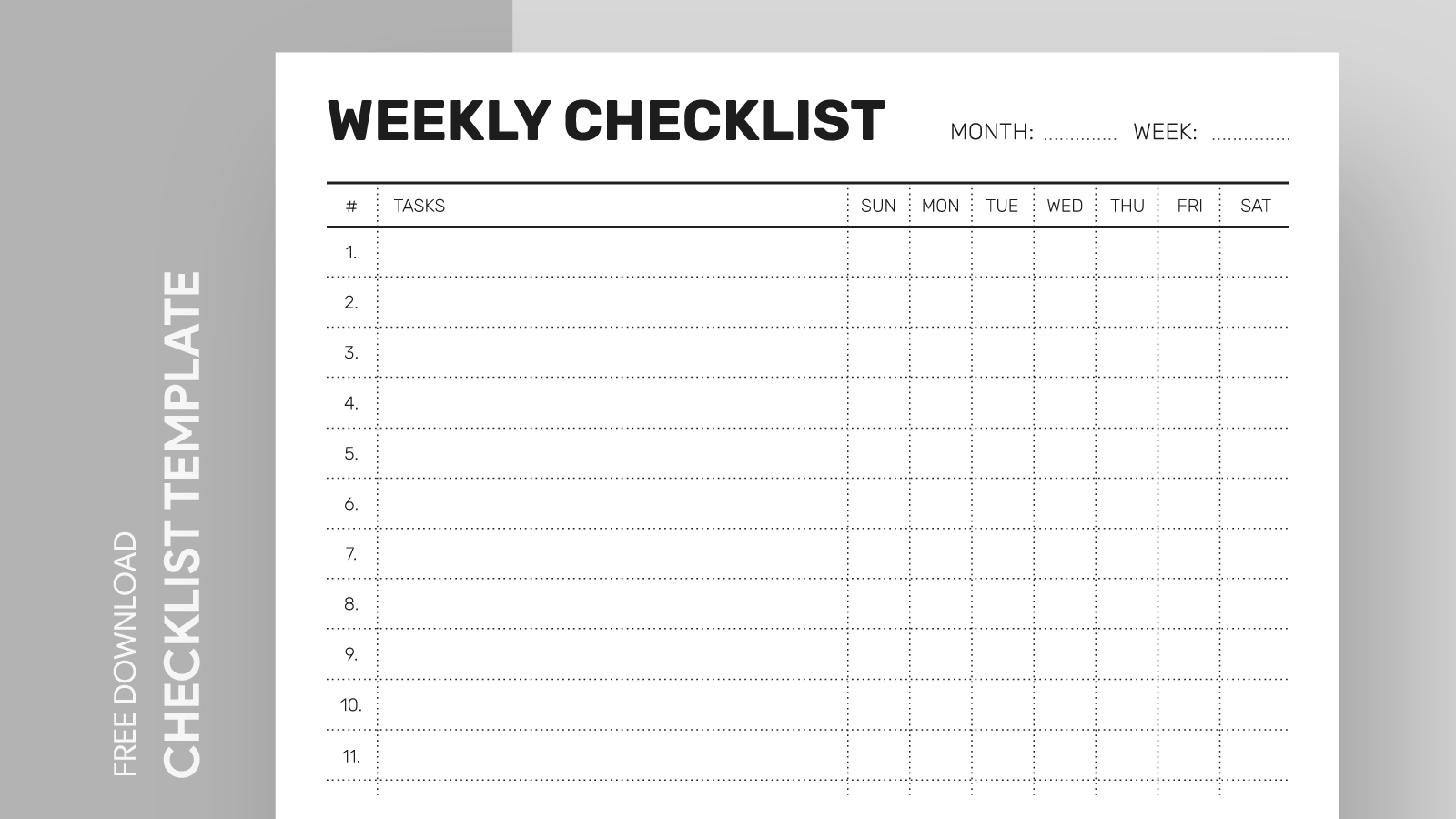 Weekly Checklist Free Google Docs Template - gdoc.io