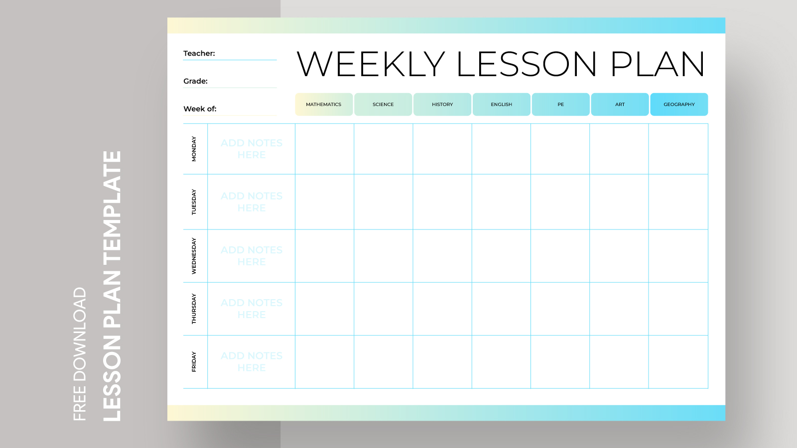 Weekly Lesson Plan Free Google Docs Template - gdoc.io