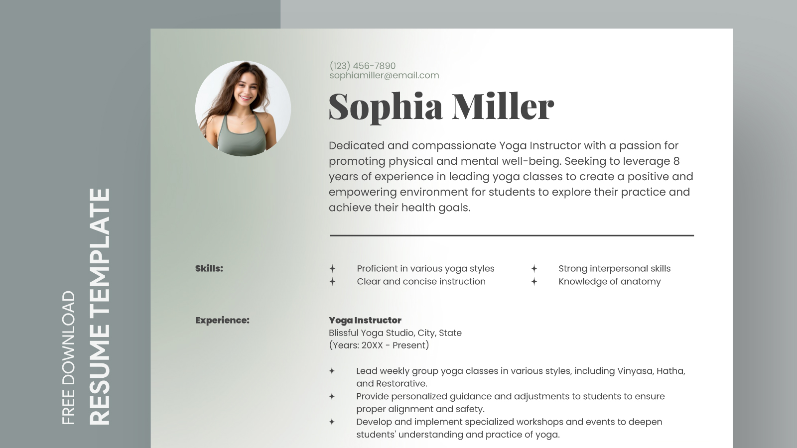 Yoga Instructor Resume Free Google Docs Template - gdoc.io